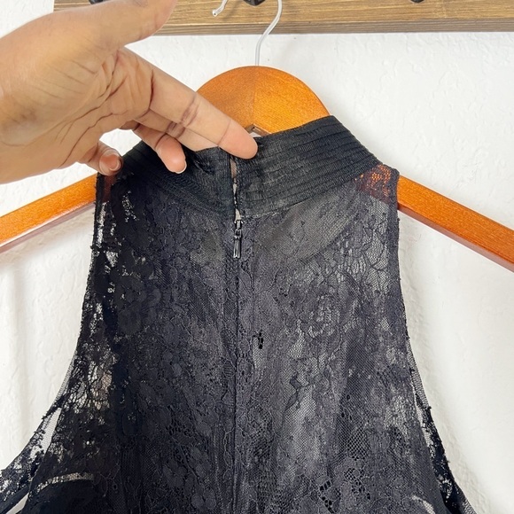 Badgley Mischka Black Lace Column Gown - Picture 5 of 7